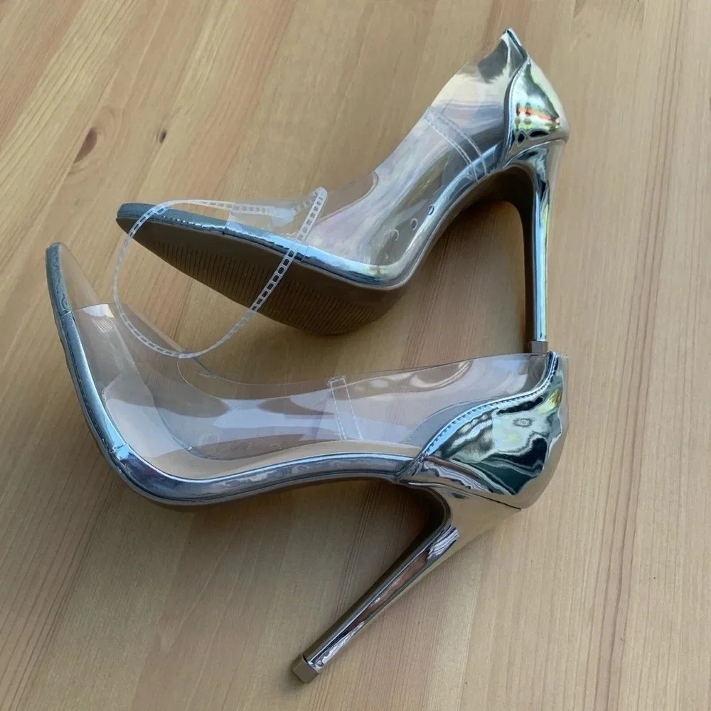 **NEW Wild Diva Clear Open Toe High Heels